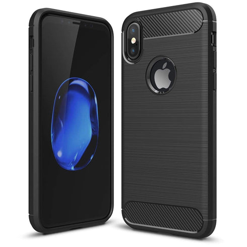 AussieSuperStore Homeware Supplies iPhone X Carbon Fibre Full Protection Cover Shock Absorbing Back Case Black iPhone X Carbon Fibre Protection Cover Shock Absorbing Back Case Black MOBIPX6010B
